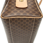 Handbag Small Boston Brown Macadam Coated Canvas
