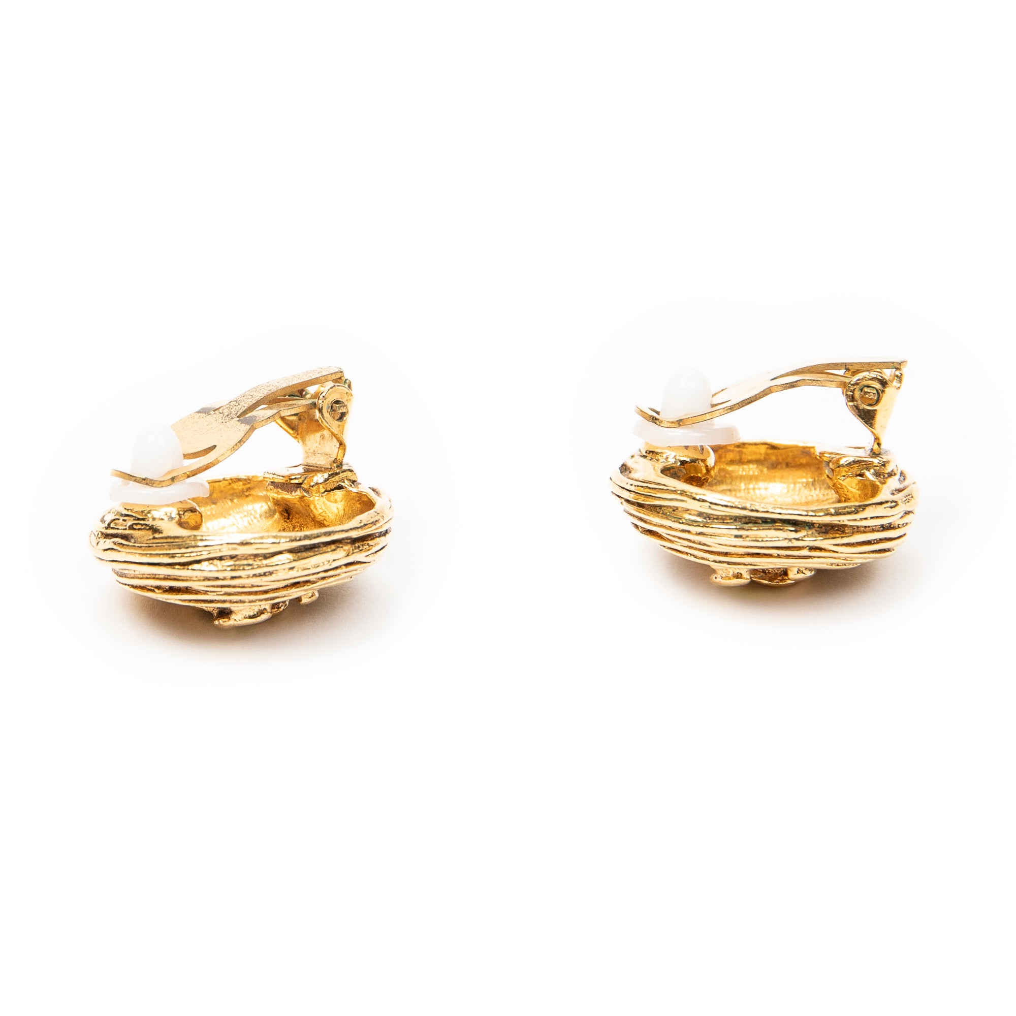 Earrings CC Round Clip on Earrings Gold Gold Plated