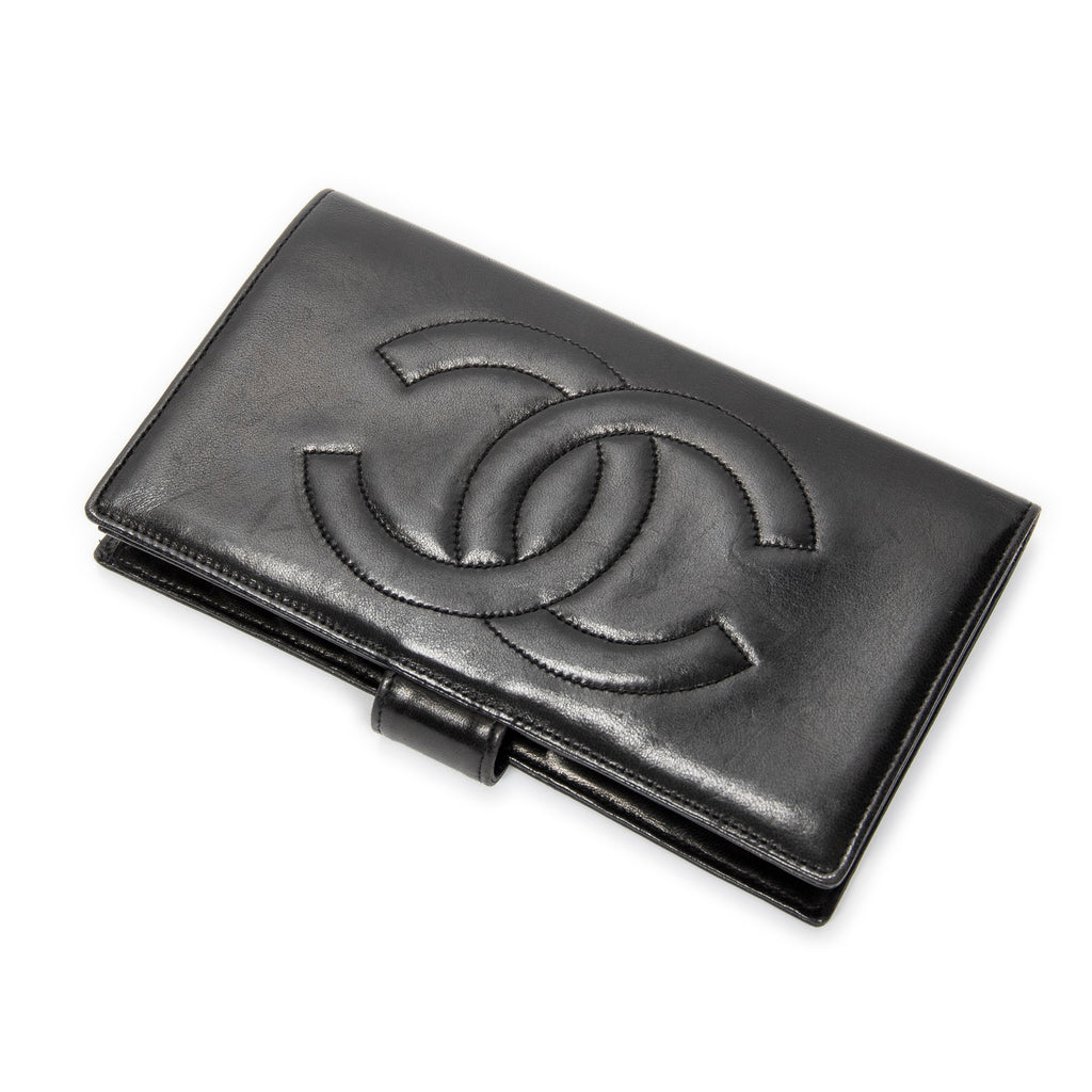 Wallet Timeless French Purse Wallet Black Calfskin Leather