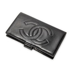 Wallet Timeless French Purse Wallet Black Calfskin Leather