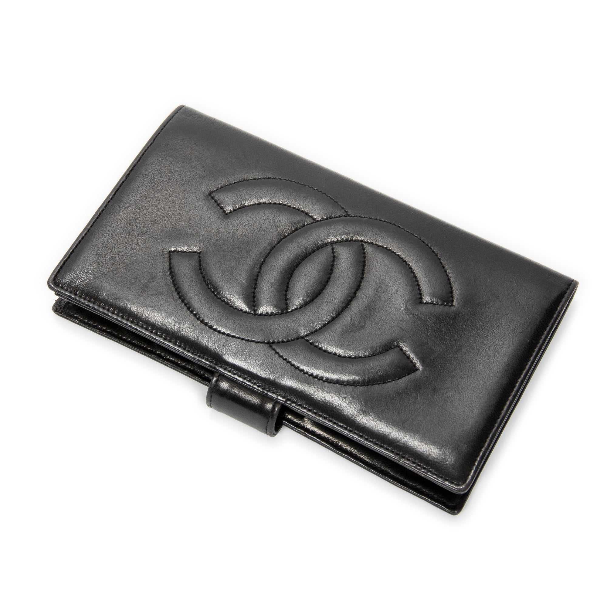 Wallet Timeless French Purse Wallet Black Calfskin Leather