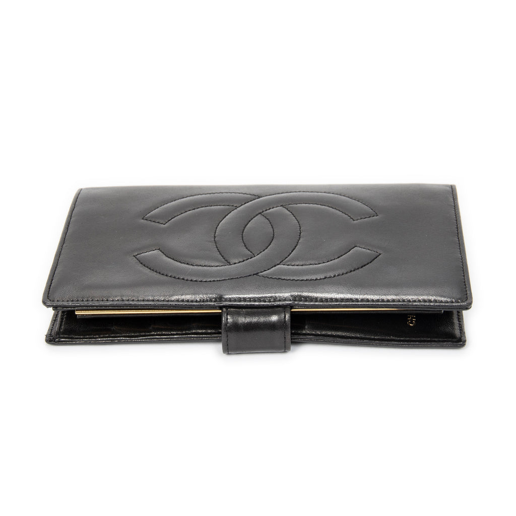 Wallet Timeless French Purse Wallet Black Calfskin Leather