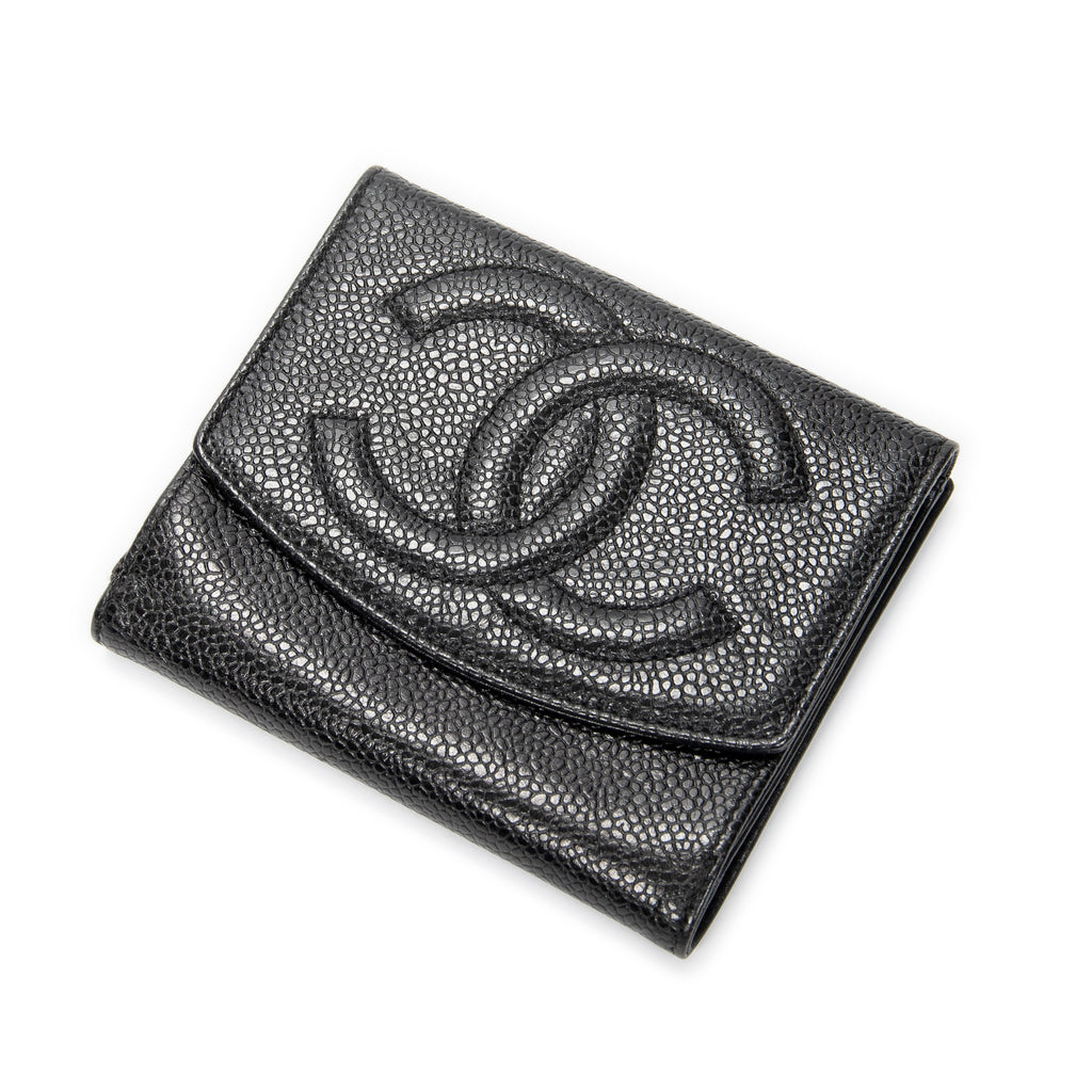 Wallet Timeless Compact Bifold Wallet Black Caviar Leather