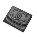 Wallet Timeless Compact Bifold Wallet Black Caviar Leather