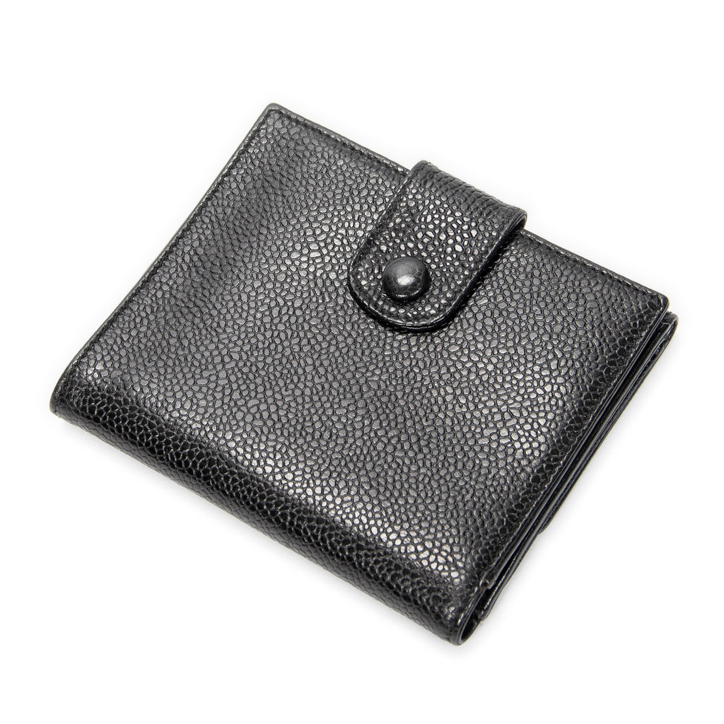 Wallet Timeless Compact Bifold Wallet Black Caviar Leather