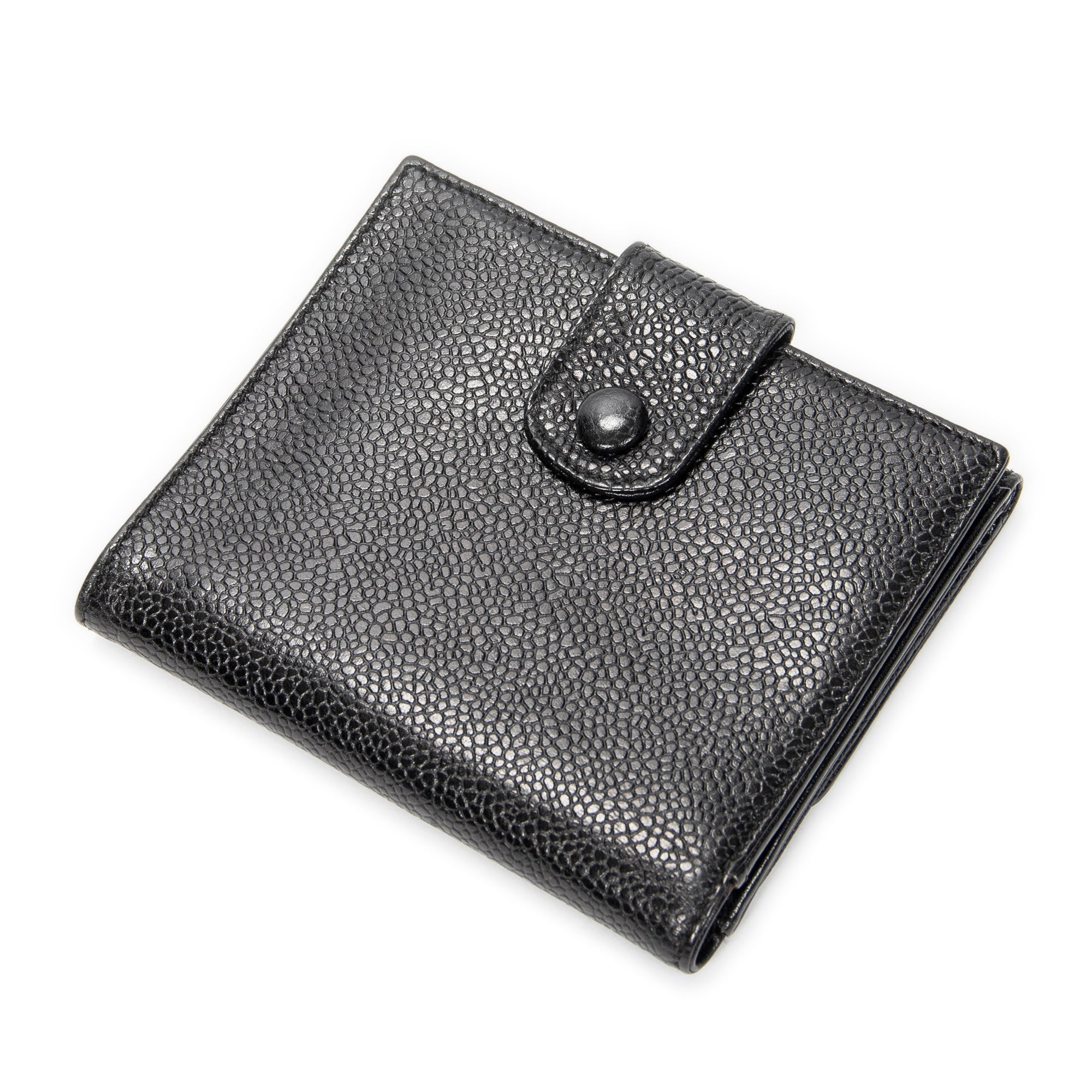 Wallet Timeless Compact Bifold Wallet Black Caviar Leather