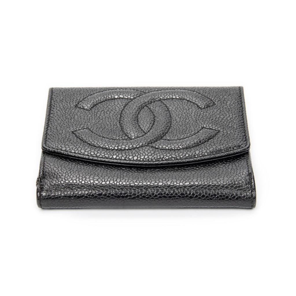 Wallet Timeless Compact Bifold Wallet Black Caviar Leather
