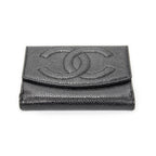 Wallet Timeless Compact Bifold Wallet Black Caviar Leather