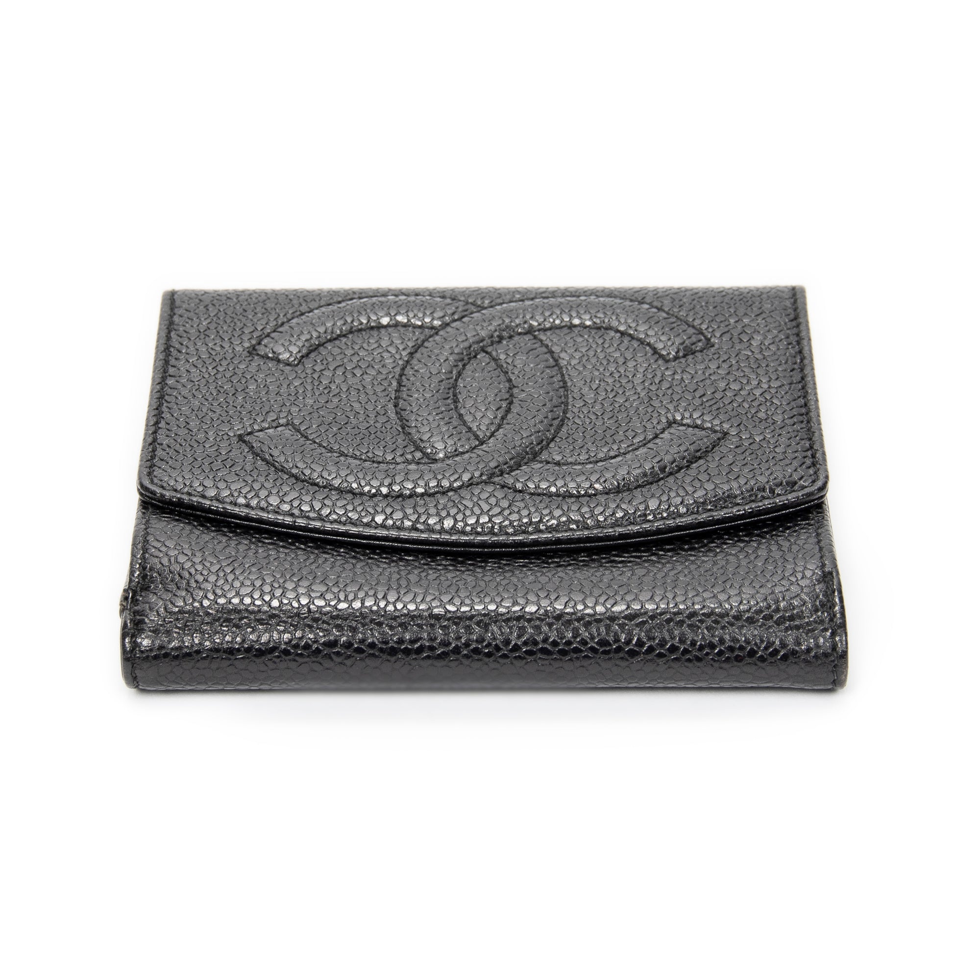 Wallet Timeless Compact Bifold Wallet Black Caviar Leather