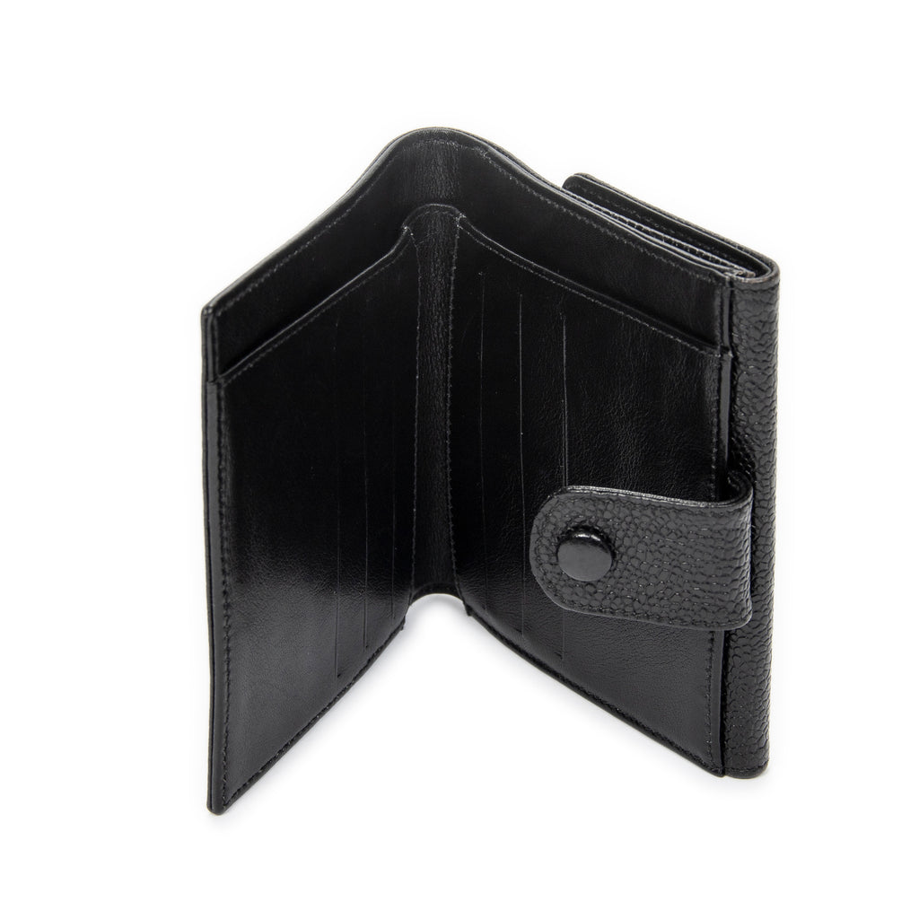 Wallet Timeless Compact Bifold Wallet Black Caviar Leather