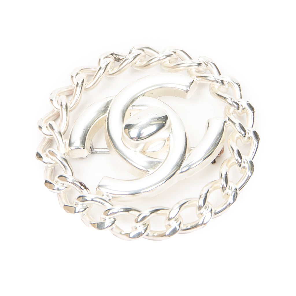 Brooch CC Turnlock Motif Brooch Silver Silver Plated