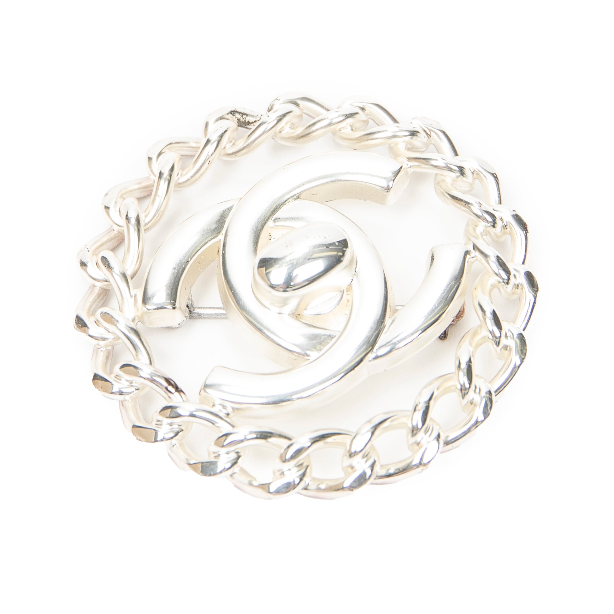Brooch CC Turnlock Motif Brooch Silver Silver Plated