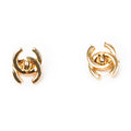 Earrings CC Turnlock Motif Clip On Earrings Gold Gold Plated