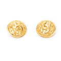 Earrings CC Round Clip on Earrings Gold Gold Plated