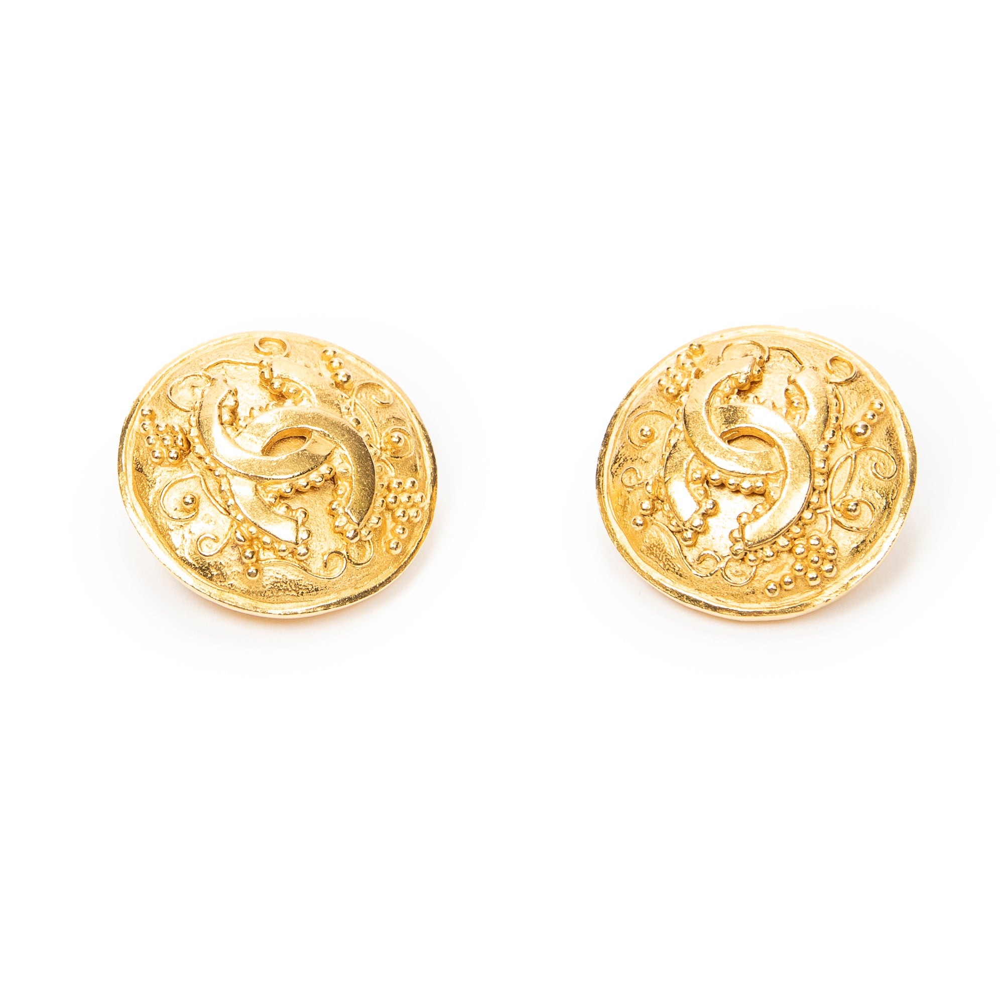 Earrings CC Round Clip on Earrings Gold Gold Plated