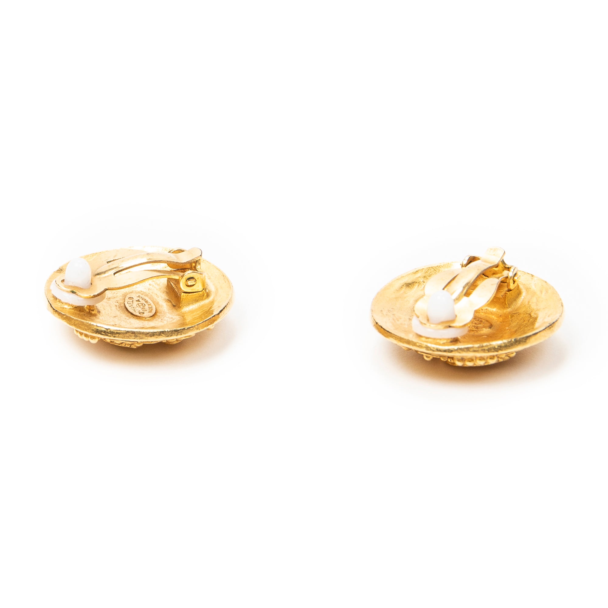 Earrings CC Round Clip on Earrings Gold Gold Plated