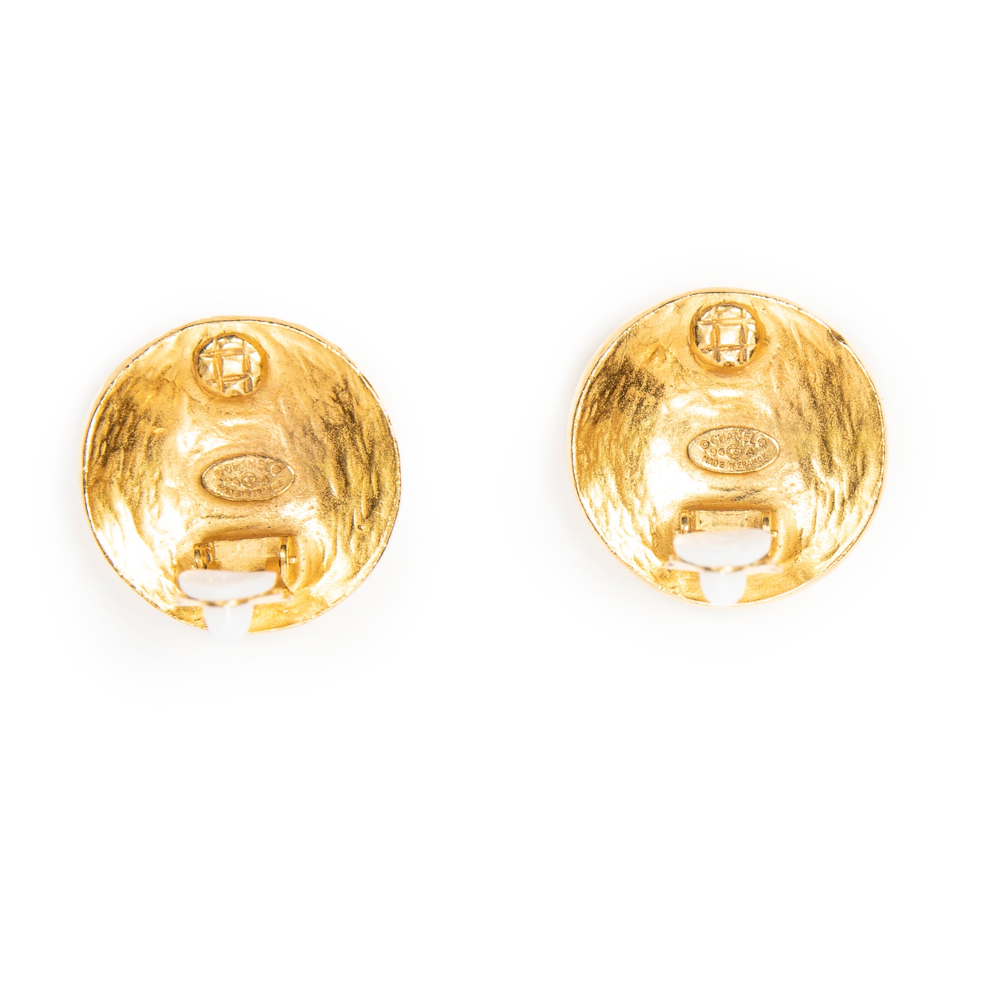 Earrings CC Round Clip on Earrings Gold Gold Plated