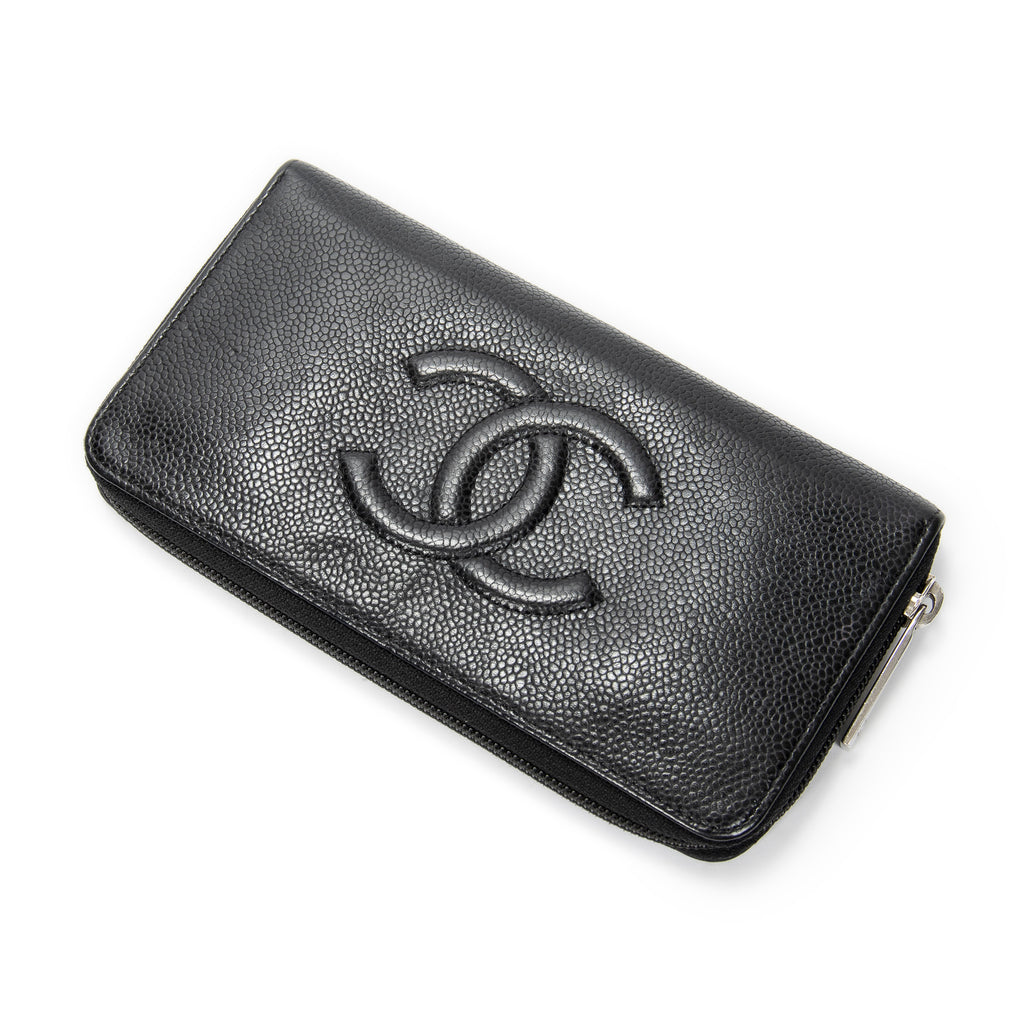Wallet Timeless Zip Around Wallet Black Caviar Leather