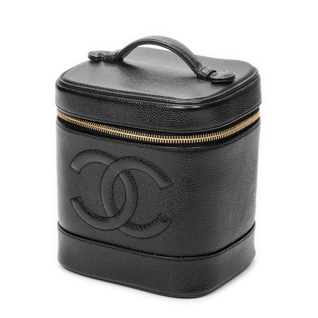 Handbag Timeless Tall Vanity Case Black Caviar Leather