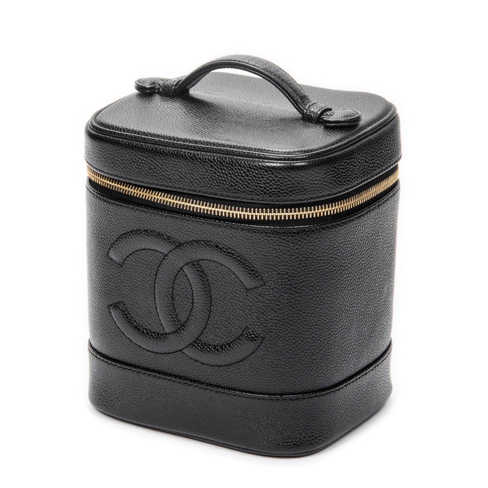 Handbag Timeless Tall Vanity Case Black Caviar Leather