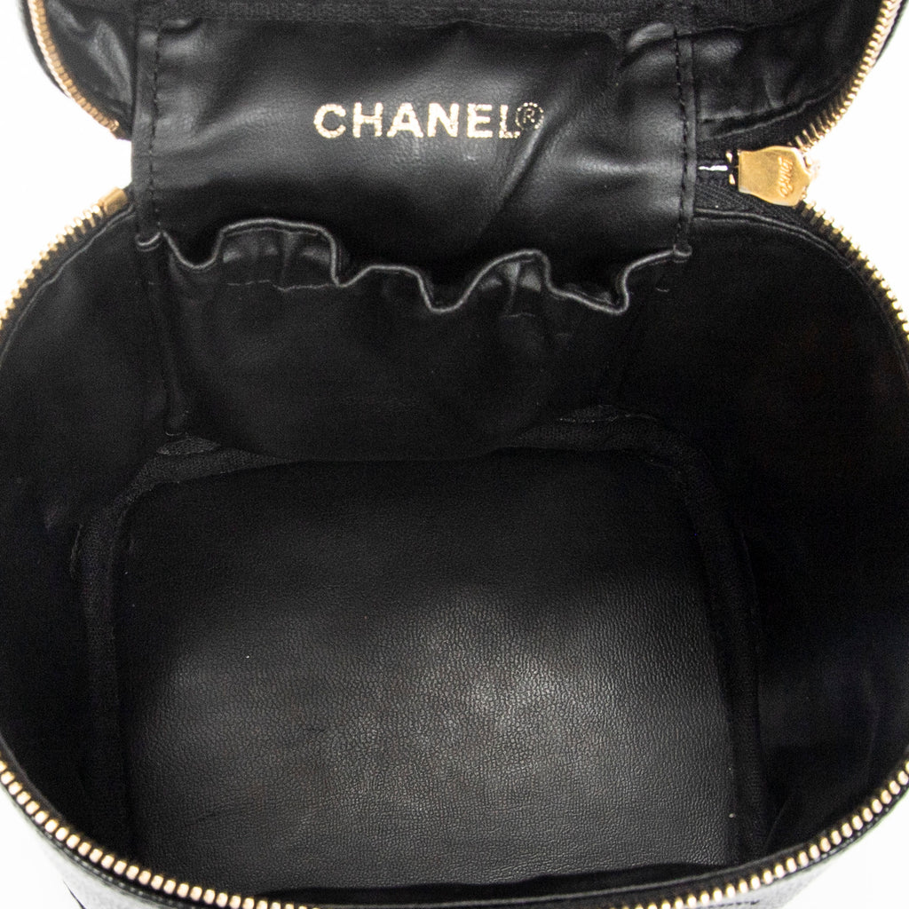 Handbag Timeless Tall Vanity Case Black Caviar Leather