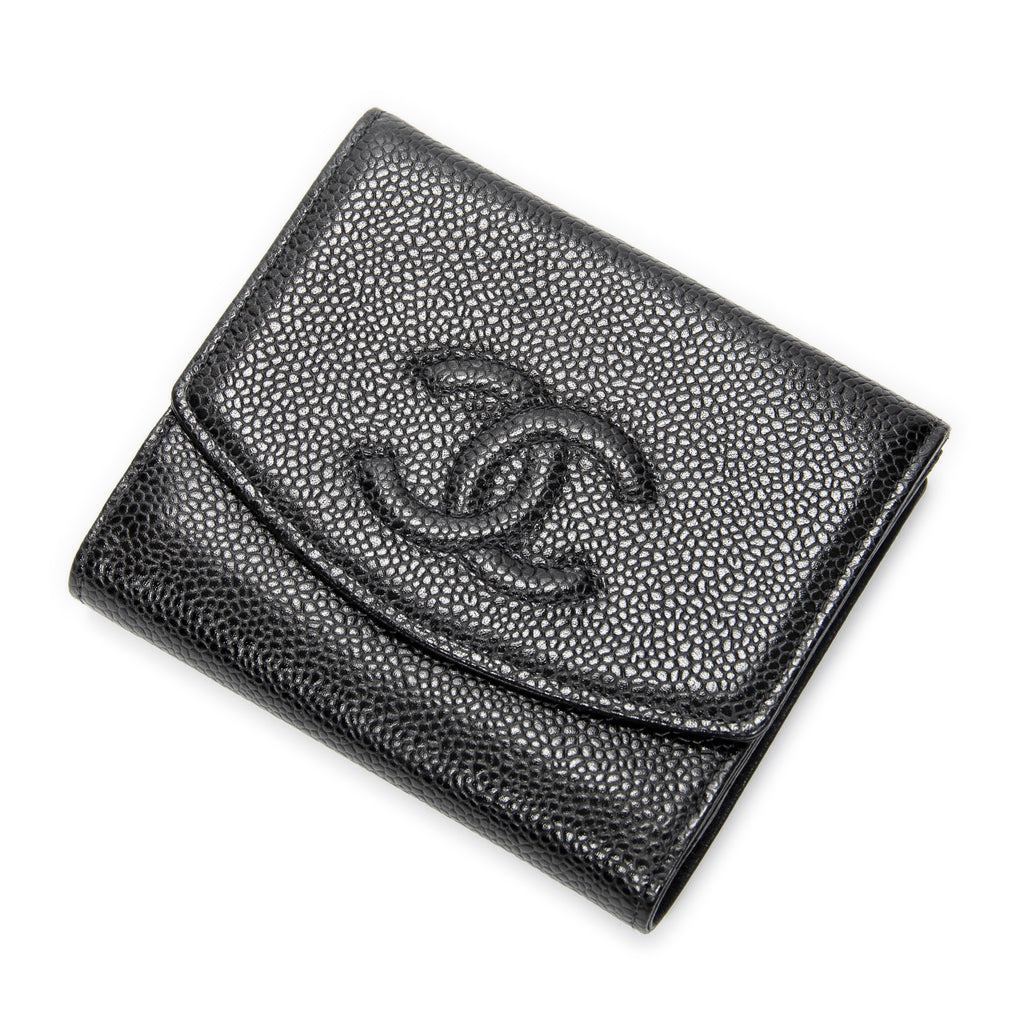Wallet Timeless Compact Bifold Wallet Black Caviar Leather