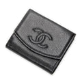 Wallet Timeless Compact Bifold Wallet Black Caviar Leather