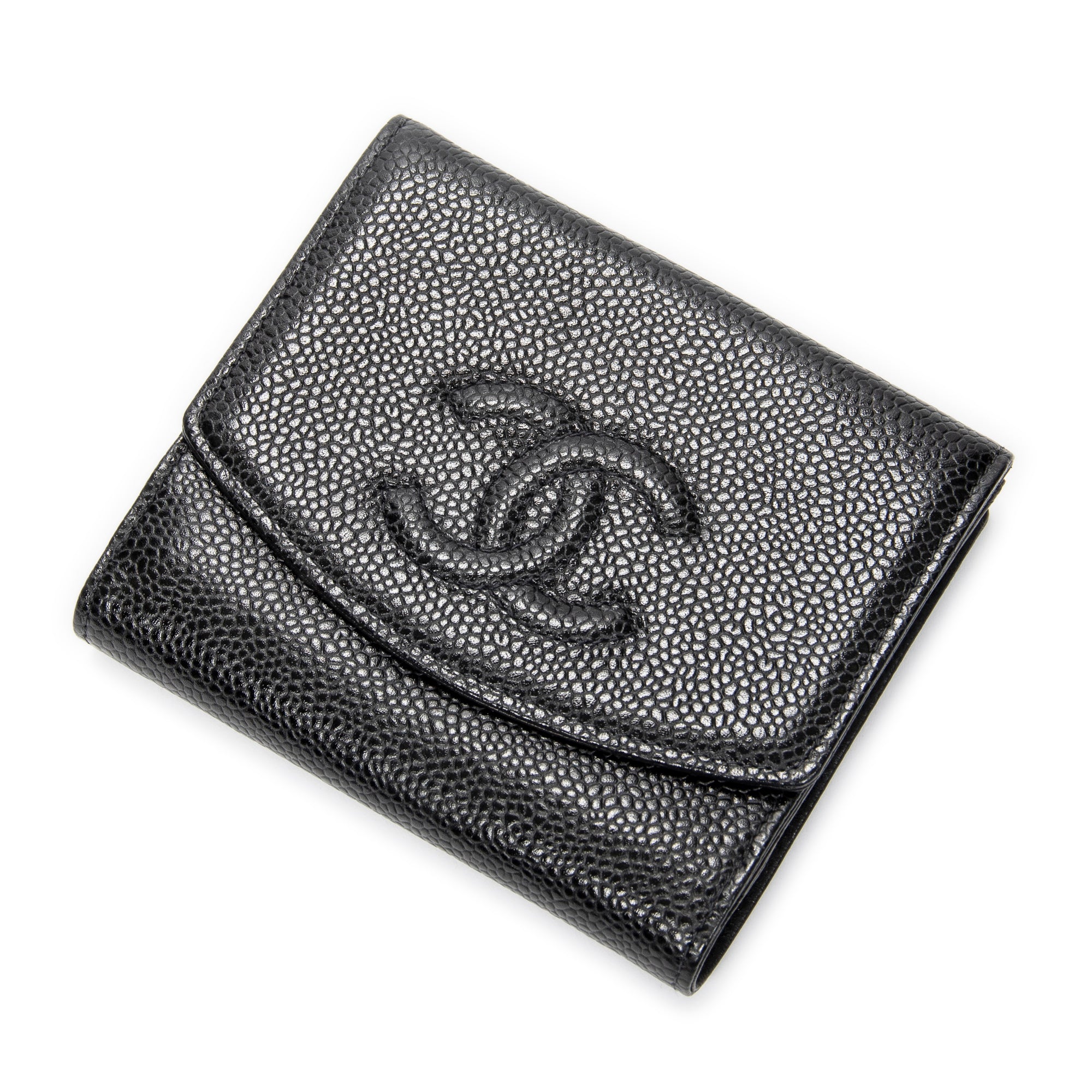 Wallet Timeless Compact Bifold Wallet Black Caviar Leather