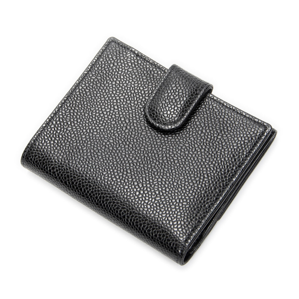 Wallet Timeless Compact Bifold Wallet Black Caviar Leather