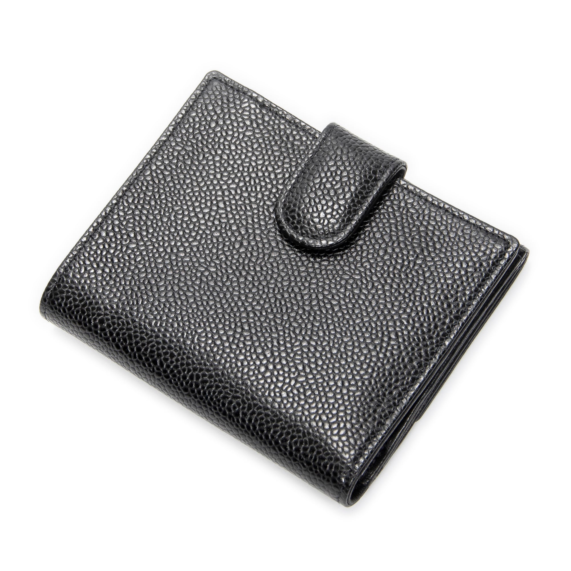 Wallet Timeless Compact Bifold Wallet Black Caviar Leather