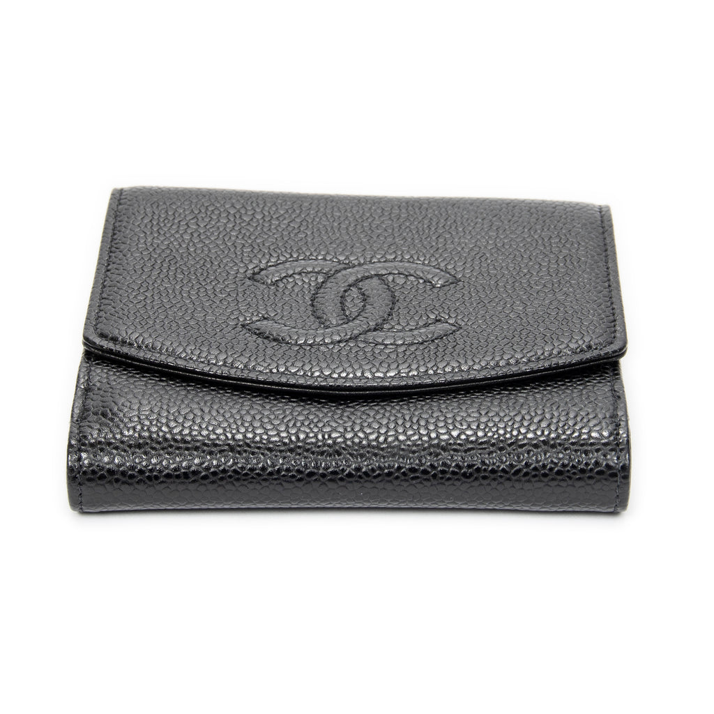 Wallet Timeless Compact Bifold Wallet Black Caviar Leather