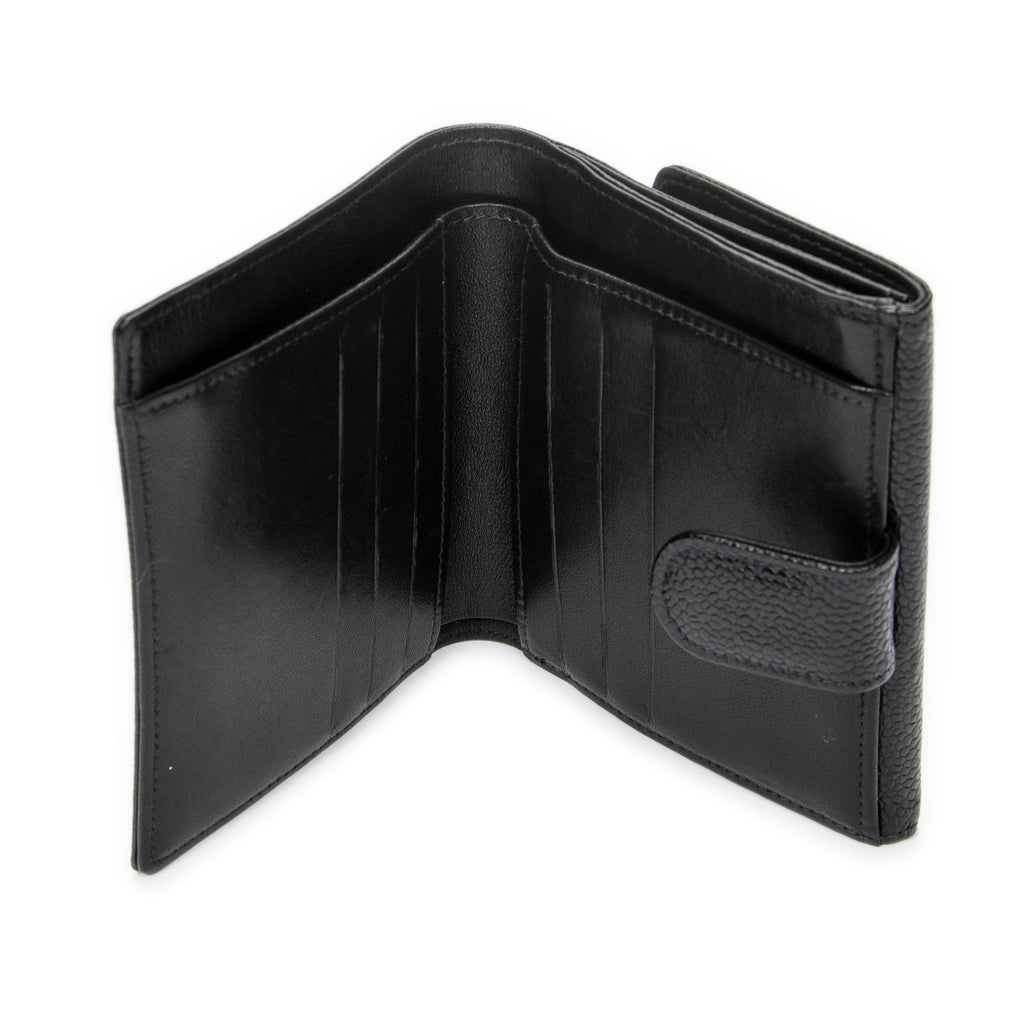 Wallet Timeless Compact Bifold Wallet Black Caviar Leather