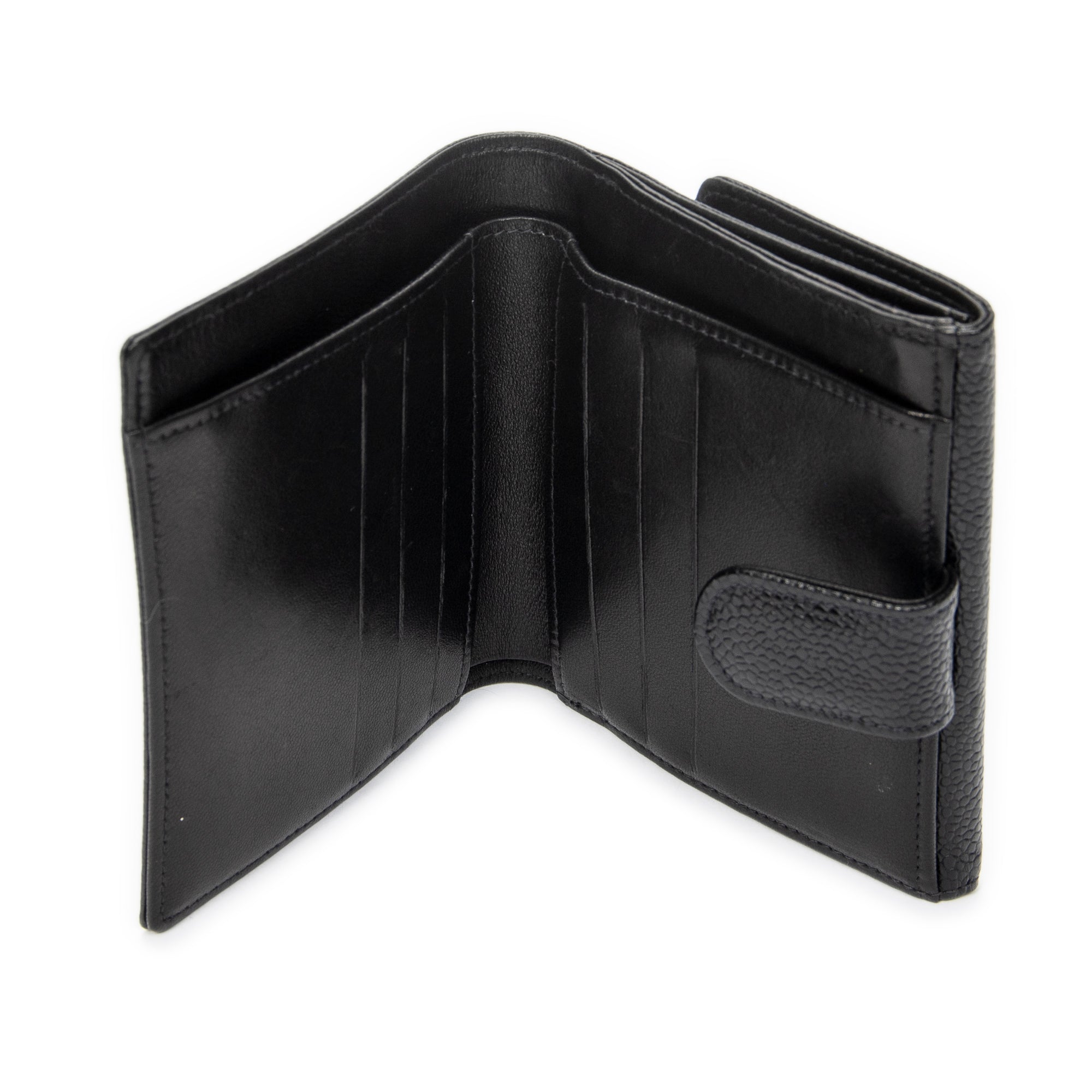 Wallet Timeless Compact Bifold Wallet Black Caviar Leather