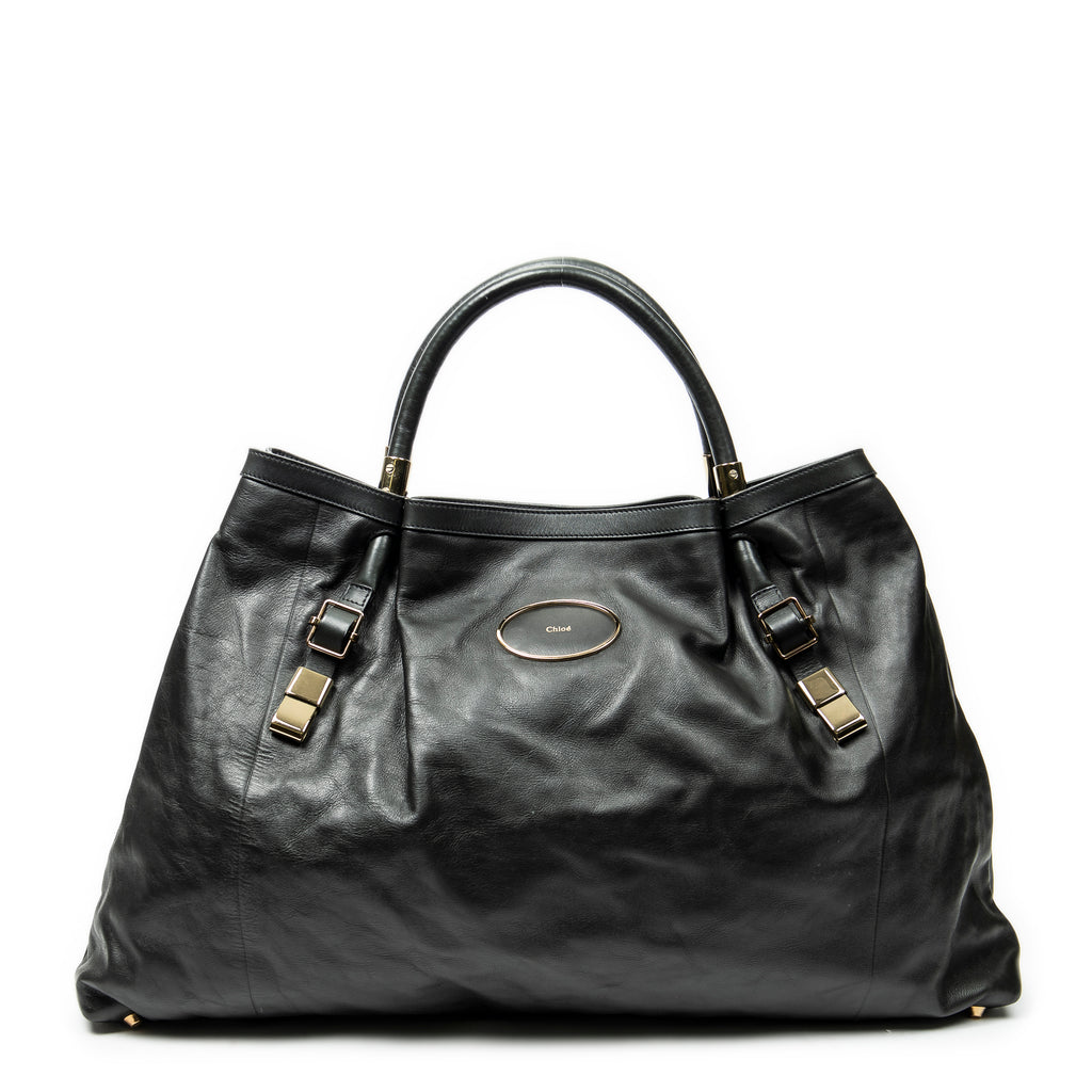 Shoulder Bag Victoria Black Calfskin Leather