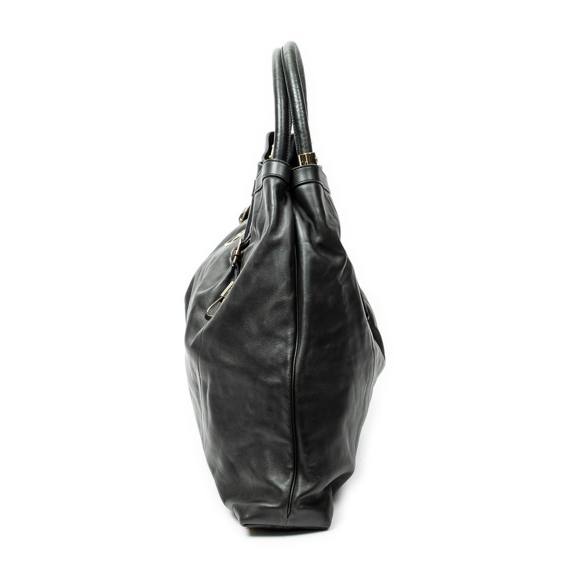 Shoulder Bag Victoria Black Calfskin Leather