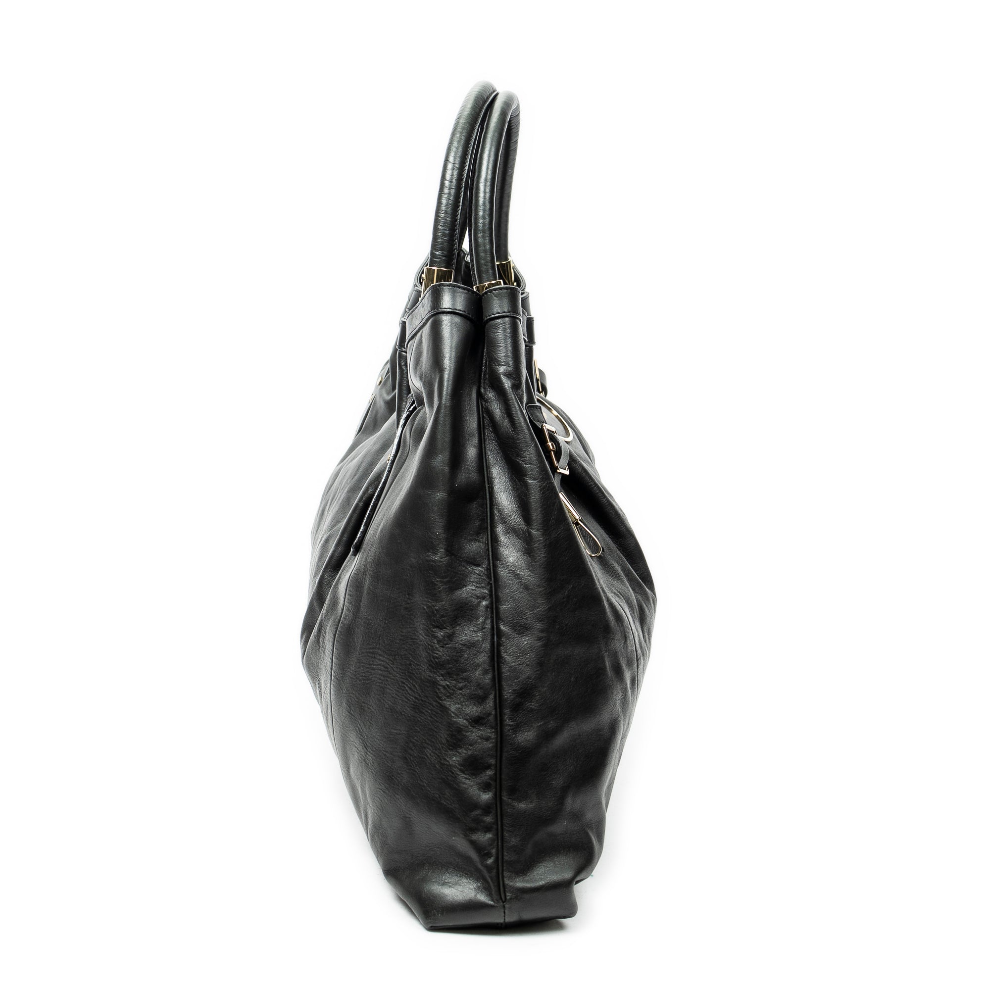 Shoulder Bag Victoria Black Calfskin Leather