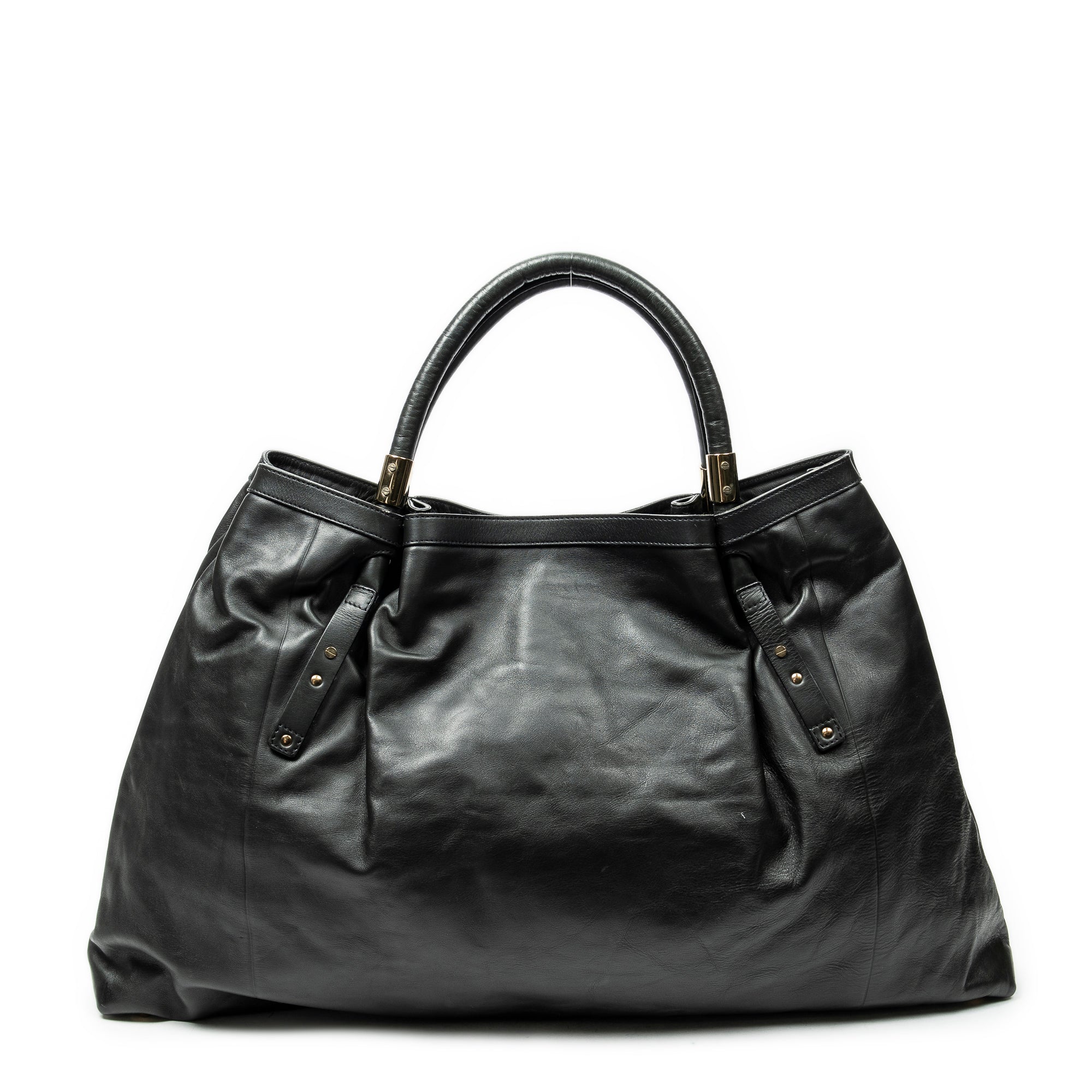 Shoulder Bag Victoria Black Calfskin Leather