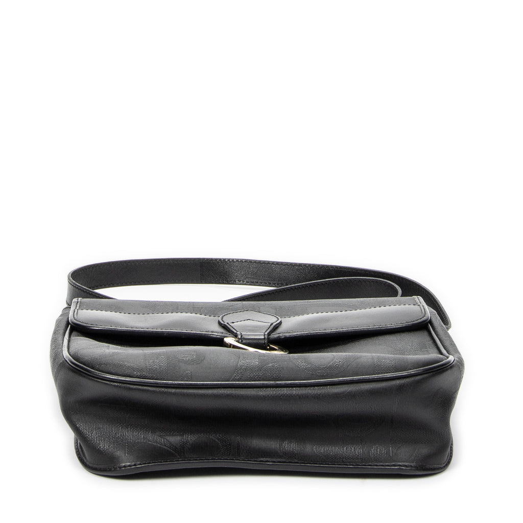 Shoulder Bag Vintage Shoulder Flap Crossbody Black Diorissimo Coated Canvas