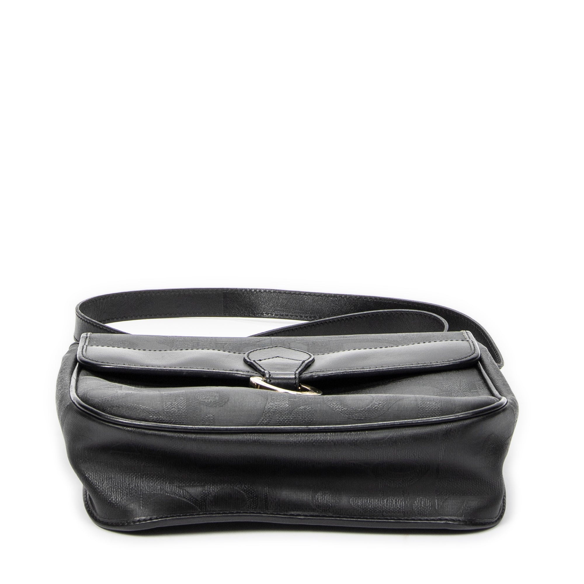 Shoulder Bag Vintage Shoulder Flap Crossbody Black Diorissimo Coated Canvas