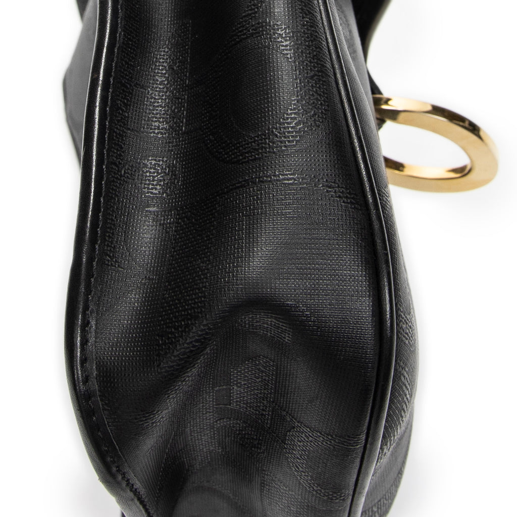 Shoulder Bag Vintage Shoulder Flap Crossbody Black Diorissimo Coated Canvas