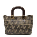 Handbag Small Open Tote Brown Zucca Canvas