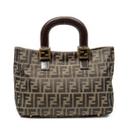 Handbag Small Open Tote Brown Zucca Canvas