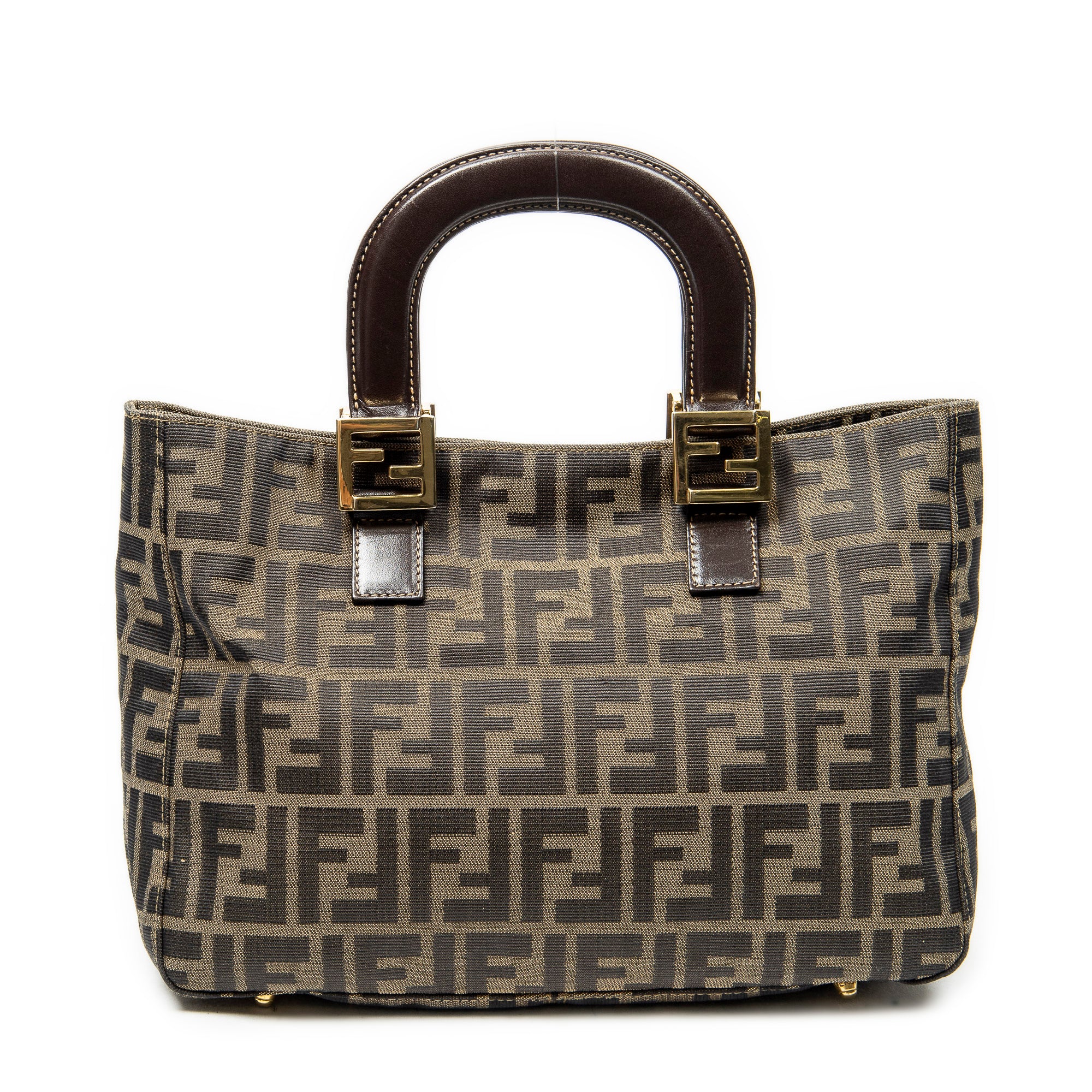 Handbag Small Open Tote Brown Zucca Canvas