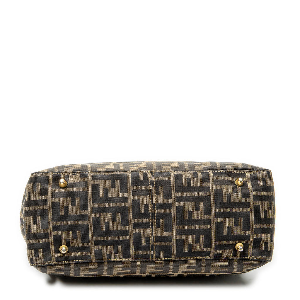 Handbag Small Open Tote Brown Zucca Canvas