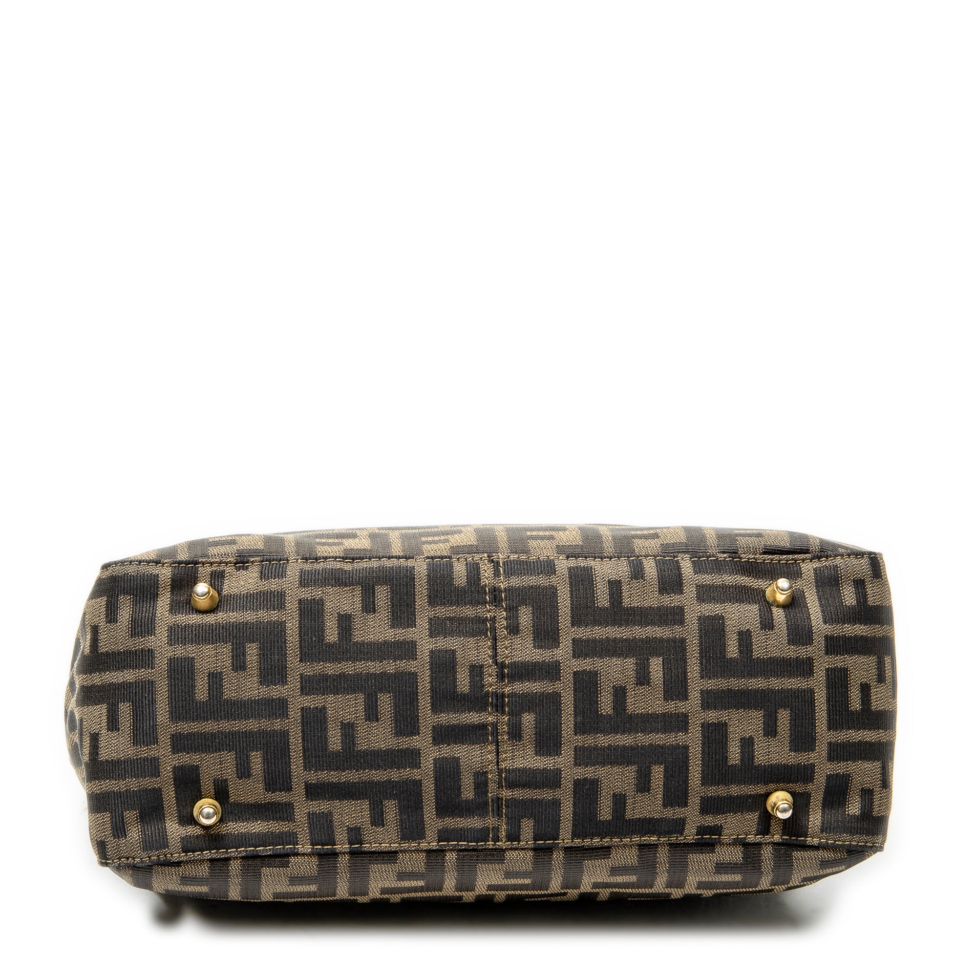 Handbag Small Open Tote Brown Zucca Canvas