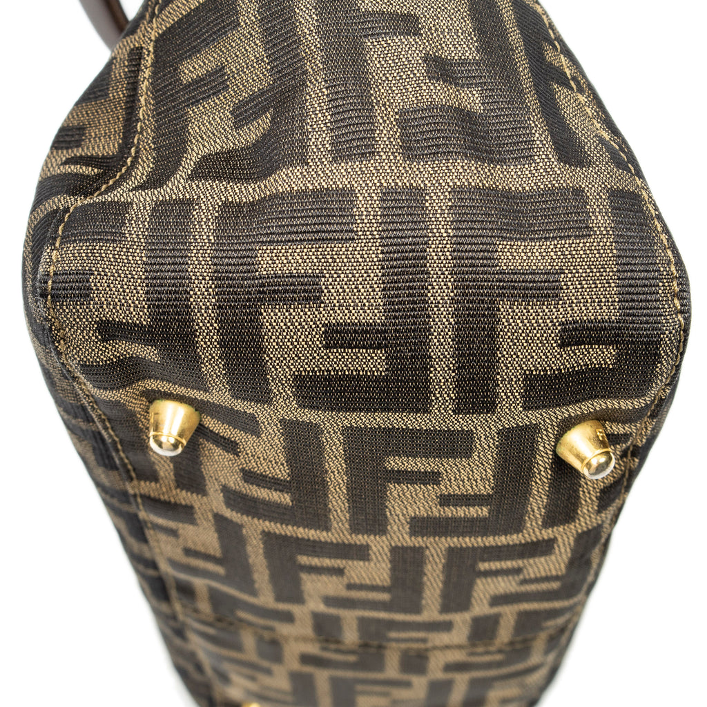 Handbag Small Open Tote Brown Zucca Canvas