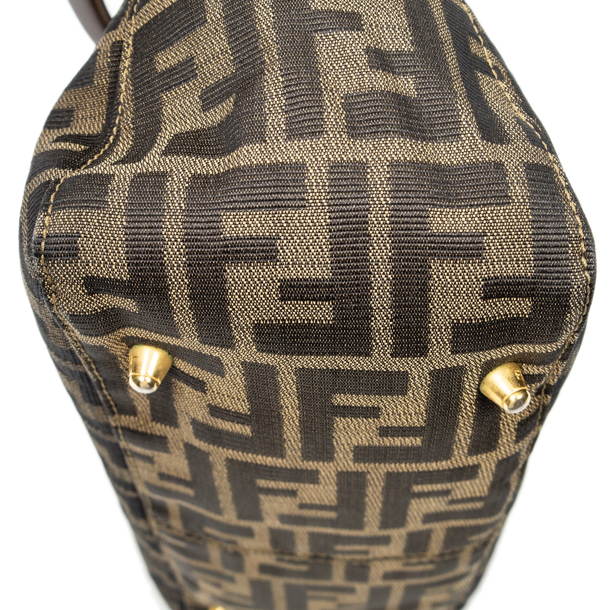 Handbag Small Open Tote Brown Zucca Canvas