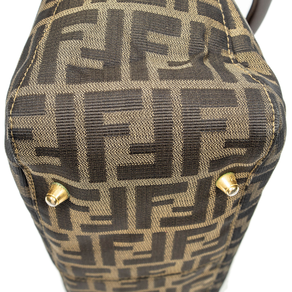 Handbag Small Open Tote Brown Zucca Canvas