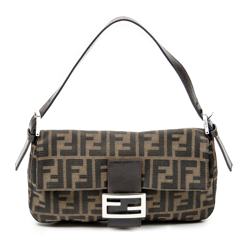 Shoulder Bag Baguette Brown Zucca Canvas