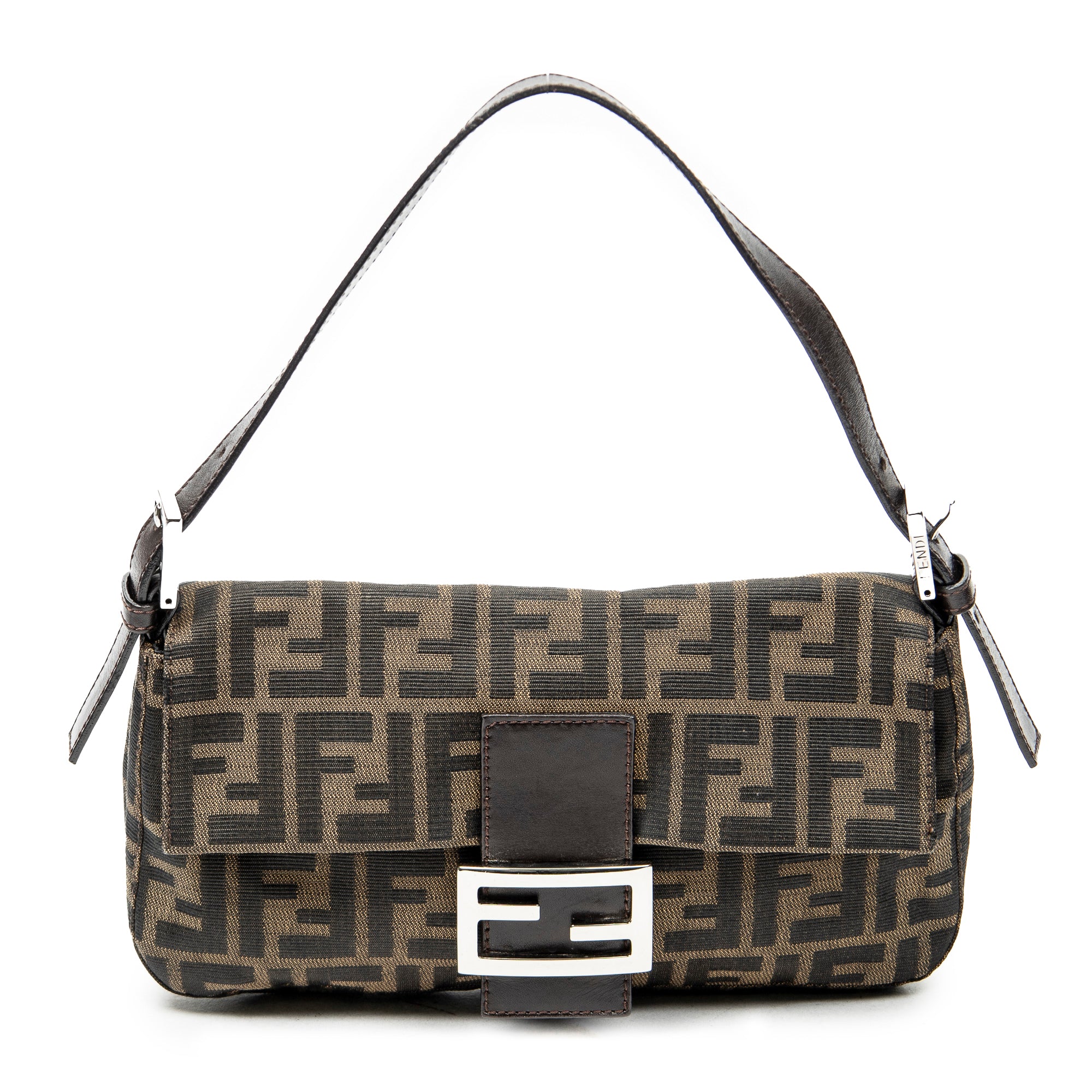 Shoulder Bag Baguette Brown Zucca Canvas